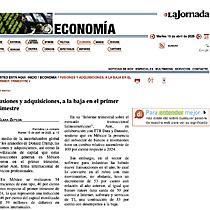 Fusiones y adquisiciones, a la baja en el primer trimestre